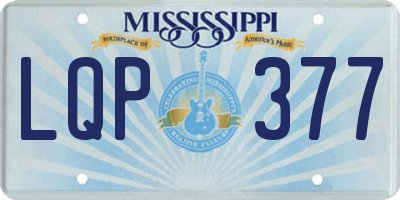 MS license plate LQP377