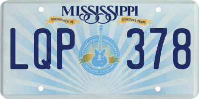 MS license plate LQP378