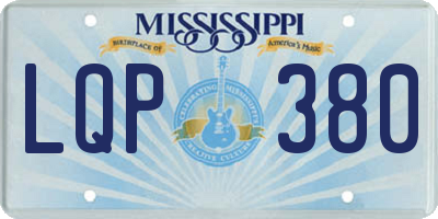 MS license plate LQP380