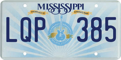 MS license plate LQP385