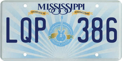 MS license plate LQP386