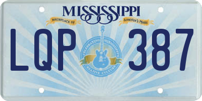 MS license plate LQP387