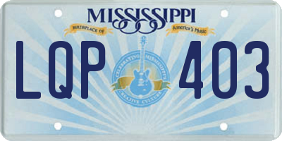 MS license plate LQP403