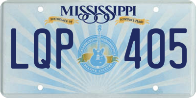 MS license plate LQP405