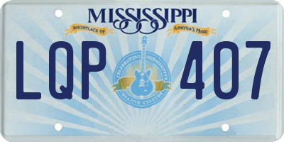 MS license plate LQP407