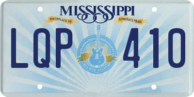 MS license plate LQP410