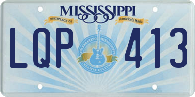 MS license plate LQP413