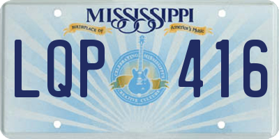 MS license plate LQP416