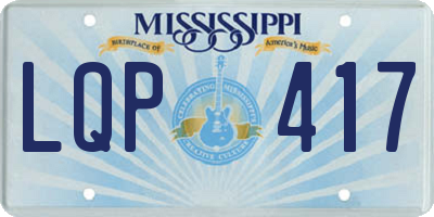 MS license plate LQP417