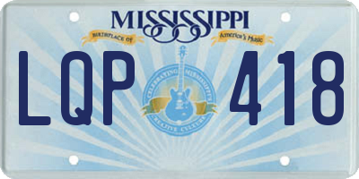 MS license plate LQP418
