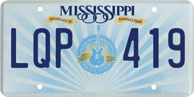 MS license plate LQP419
