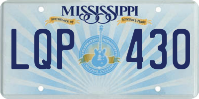 MS license plate LQP430