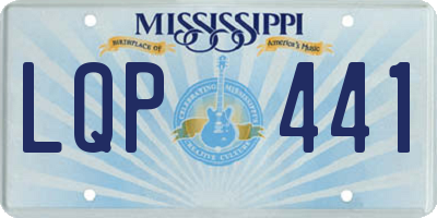 MS license plate LQP441