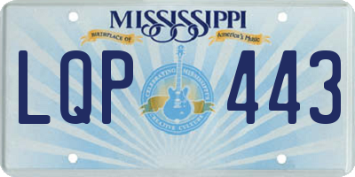 MS license plate LQP443
