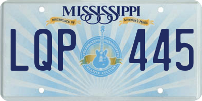 MS license plate LQP445