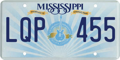 MS license plate LQP455