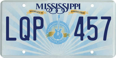 MS license plate LQP457