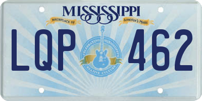 MS license plate LQP462