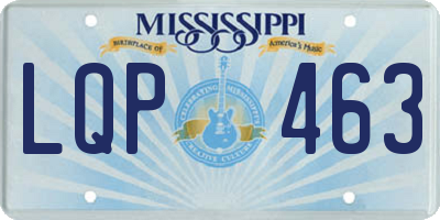 MS license plate LQP463