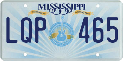 MS license plate LQP465