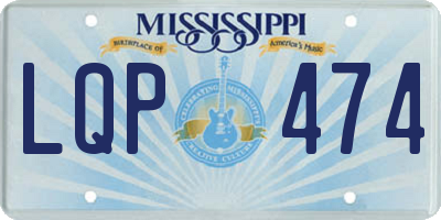 MS license plate LQP474