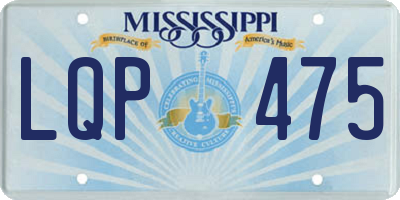 MS license plate LQP475