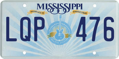 MS license plate LQP476