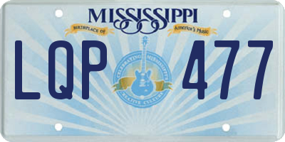 MS license plate LQP477
