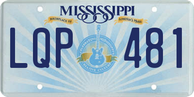 MS license plate LQP481