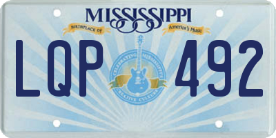MS license plate LQP492
