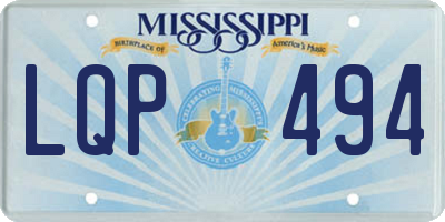 MS license plate LQP494