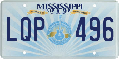 MS license plate LQP496