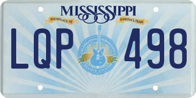 MS license plate LQP498