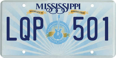 MS license plate LQP501