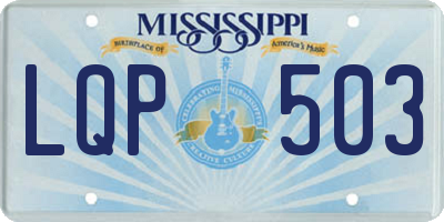 MS license plate LQP503