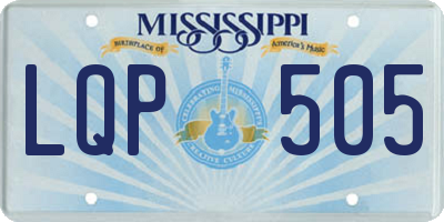 MS license plate LQP505