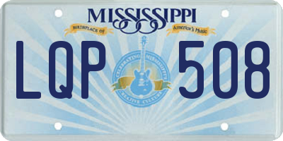 MS license plate LQP508