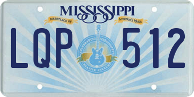 MS license plate LQP512