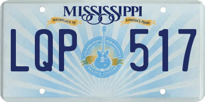 MS license plate LQP517