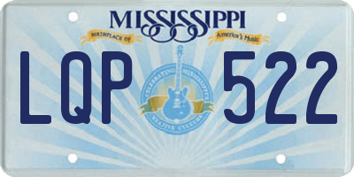 MS license plate LQP522