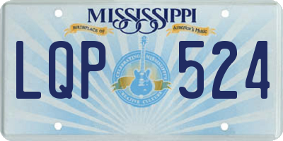 MS license plate LQP524