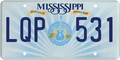 MS license plate LQP531