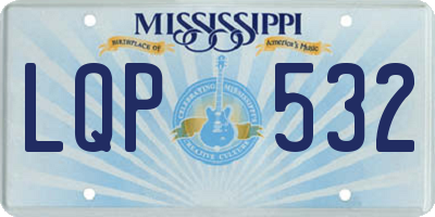 MS license plate LQP532
