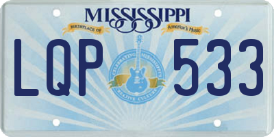 MS license plate LQP533