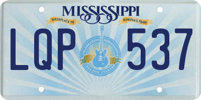 MS license plate LQP537