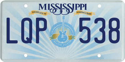 MS license plate LQP538