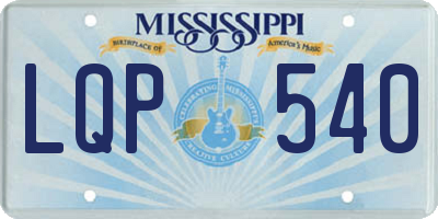 MS license plate LQP540