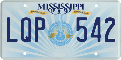 MS license plate LQP542