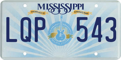 MS license plate LQP543