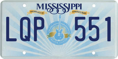 MS license plate LQP551